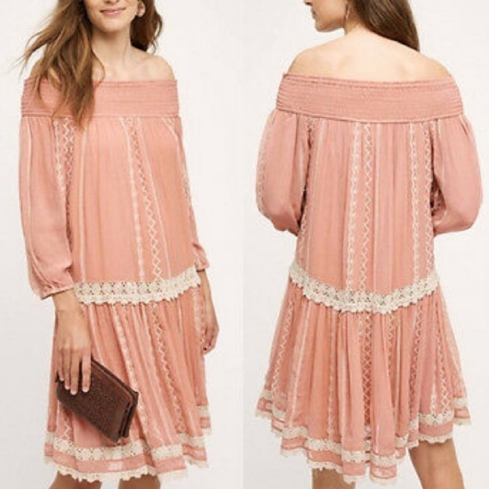 Anthropologie Floreat Orchard lace dress pink NWT!